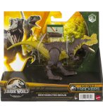 COFFRET DINOSAURE TRACKERS GENYODECTES SERUS - DINO COMBAT EXTREME ARTICULE BRUN 19 CM - JURASSIC WORLD - MATTEL