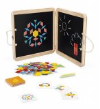COFFRET PUZZLE MAGNETIQUE GEOMETRIQUE 120 PIECES AIMANTEES - JANOD - 02586 - FORMES & COULEURS