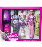 COFFRET SPORT D'HIVER MOTONEIGE DE BARBIE + SNOWBOARD + 2 POUPEES MANNEQUIN BARBIE + 6 ACCESSOIRES - MATTEL - HGM75