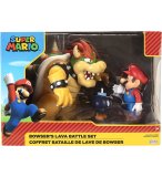 COFFRET SUPER MARIO BATAILLE DE LA LAVE DE BOWSER - 3 FIGURINES BOWSER BOMB ET MARIO - FIGURINE NINTENDO - JAKKS