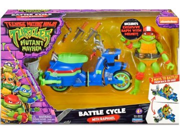 Coffret Tortues Ninja moto de combat avec figurine Raphael 12 cm + 3 accessoires - TMNT - Turtles Mutant Mayhen - Giochi Preziosi