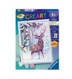 CREART BRILLANT CERF ROMANTIQUE 18x24CM - NUMERO D'ART ANIMAUX - RAVENSBURGER - 258314 - PEINTURE