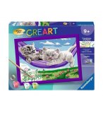 CREART CHATONS DANS LE HAMAC 24x18CM - NUMERO D'ART ANIMAUX - RAVENSBURGER - 28482 - PEINTURE