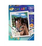 CREART CHEVAUX TENDRESSE 18x24CM - NUMERO D'ART ANIMAUX - RAVENSBURGER - 258116 - PEINTURE