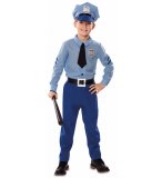 DEGUISEMENT AGENT DE POLICE BLEU 10/12 ANS ENFANT - COSTUME UNIFORME METIER POLICIER - PANOPLIE