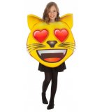 DEGUISEMENT EMOJI CHAT COEUR TAILLE UNIQUE FILLE - EMOTICONE, SMILEY - COSTUME - PANOPLIE