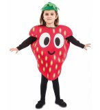 DEGUISEMENT FRAISE 3/4 ANS FILLE - FRUIT ET LEGUME - TUNIQUE ET CHAPEAU NATURE