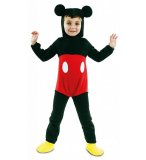 DEGUISEMENT SOURIS NOIRE ET ROUGE MICKEY GARCON 5/6 ANS - COSTUME DESSIN ANIME