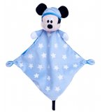 DOUDOU PLAT AVEC ETOILES PHOSPHORESCENTES MICKEY LA SOURIS - PELUCHE DISNEY AVEC MOUCHOIR BLEU - NICOTOY