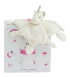 DOUDOU PLAT LUCIE LA LICORNE ARGENT 22 CM - DOUDOU ET COMPAGNIE - DC3276