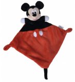 DOUDOU PLAT MICKEY LA SOURIS ROUGE ET NOIR - PELUCHE DISNEY AVEC MOUCHOIR - NICOTOY