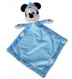 DOUDOU PLAT PHOSPHORESCENT MICKEY LA SOURIS - PELUCHE DISNEY AVEC MOUCHOIR BLEU - NICOTOY