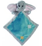 DUMBO L'ELEPHANT DOUDOU PLAT GRIS ET BLEU 20 X 20 CM - PELUCHE DISNEY - NICOTOY