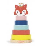 EMPILABLE RENARD BABY FOREST EN BOIS - JANOD - J08014 - TOUR A EMPILER, ANNEAUX