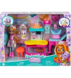 ENCHANTIMALS LE CABINET DU DOCTEUR CHAT : POUPEE + 2 ANIMAUX + 12 ACCESSOIRES - MATTEL - HLH22