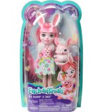 ENCHANTIMALS POUPEE BREE BUNNY ET TWIST LE LAPIN - FIGURINE 15 CM - ANIMAL - MATTEL FXM73