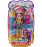 ENCHANTIMALS SUNSHINE BEACH POUPEE SABINDRA SLOTH ET TANG PARESSEUX - FIGURINE 15 CM - ANIMAL - MATTEL HRX82