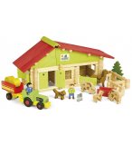 FERME COMTE AVEC TRACTEUR ET ANIMAUX EN BOIS 140 PIECES - JEUJURA - 8053 - JEU CONSTRUCTION BOIS