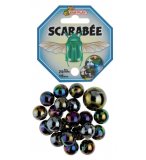 FILET DE 20 BILLES 16 MM + 1 CALOT 25 MM SCARABEE - KIM PLAY - JEU DE RECREATION, ADRESSE