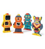 FUNNY MAGNET : 4 ROBOTS MAGNETIQUES EN BOIS - JANOD - J07037