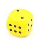 GRAND DE EN MOUSSE 7,5 CM JAUNE - ACCESSOIRE JEUX DE SOCIETE - JEU GEANT, XL