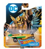 HOT WHEELS : VOITURE HAWKMAN 1:64 - VEHICULE MINIATURE OR ET VERT - COLLECTION BATMAN - MATTEL FRB36