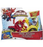 IRON-SPIDER AVEC SA MOTO LANCE-TOILE - SPIDERMAN WEB SLINGERS - SPIDER-MAN - HASBRO - B2660