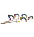 JEU DE CROQUET EN BOIS ARC EN CIEL DES ANIMAUX - JEU D'ADRESSE ENFANT - BS TOYS