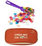 KIT LOTO BINGO 3 EN 1 : TROUSSE + BATON MAGNETIQUE VIOLET + 100 PIONS - CARTALOTO - ACCESSOIRES JEU, MATERIEL