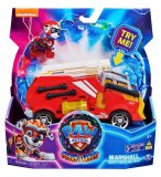 LA SUPER PAT PATROUILLE LE FILM : MARCUS ET CAMION POMPIER SON ET LUMIERE - FIGURINE CHIEN - VEHICULE DE LUXE - PAW PATROL THE MIGHTY MOVIE