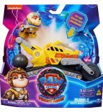 LA SUPER PAT PATROUILLE LE FILM : RUBEN ET TRACTOPELLE SON ET LUMIERE - FIGURINE CHIEN - VEHICULE DE LUXE - PAW PATROL THE MIGHTY MOVIE