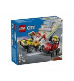 LEGO CITY 60458 PACK DE BOLIDES DE COURSE : CAMION DE PIZZA CONTRE CAMION DE POMPIERS