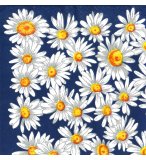 LOT DE 10 SERVIETTES EN PAPIER FLEUR : MARGUERITES BLANCHES - SERVIETTAGE