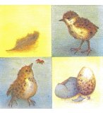 LOT DE 20 SERVIETTES EN PAPIER OISEAU ET OEUF - SERVIETTAGE