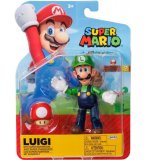 LUIGI AVEC SUPER CHAMPIGNON : FIGURINE SUPER MARIO 11 CM - FIGURINE NINTENDO ARTICULE - JAKKS