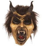 MASQUE LATEX DIABLE / DEMON DORE - ADULTE - PERSONNAGE