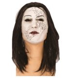 MASQUE LATEX FEMME ZOMBIE CHEVEUX NOIRS ADULTE - HALLOWEEN, HORREUR