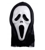 MASQUE NOIR ET BLANC EN PLASTIQUE TUEUR EN SERIE - FANTOME SCREAM - HALLOWEEN, HORREUR