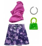 MATTEL - HJT19 - HABIT BARBIE - ACCESSOIRE POUPEE - JUPE VIOLET + SAC A MAIN + COLLIER - VETEMENT POUPEE