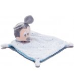 MICKEY DOUDOU PLAT BLEU ET BLANC ETOILES 17 X 18 CM - PELUCHE DISNEY - NICOTOY