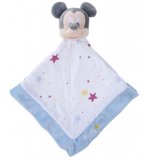 MICKEY LA SOURIS DOUDOU PLAT LANGE BLANC ET BLEU 40 X 40 CM - PELUCHE DISNEY - NICOTOY