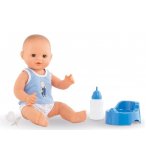MON GRAND POUPON PAUL FAIT PIPI 36 CM BLEU - COROLLE - 130260 - BEBE CLASSIQUE 3 FONCTIONS