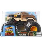 MONSTER TRUCKS OVERSIZED : JURASSIC WORLD TYRANNOSAURUS REX - VOITURE DINO BRUN - VEHICULE ECHELLE 1:24 - SPIN MASTER - GWK96