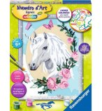 NUMERO D'ART SCINTILLANT LICORNE FLEURIE - COLLECTION CHEVAUX - RAVENSBURGER - 29049 - PEINTURE