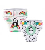 PACK DE 2 COUCHES EN TISSU PINGOUIN POUR POUPON 35-45 CM - HELESS - 120 - ACCESSOIRE POUPEE 