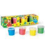 PACK DE 4 POTS DE PEINTURE A DOIGTS COULEURS CLASSIQUES - SES CREATIVE - 00305