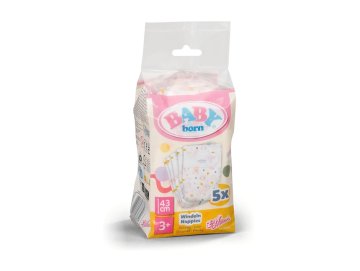 Pack de 5 couches poupon 43 cm Baby Born - Zapf Creation - Accessoire soin poup�e