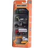 PACK DE 5 VEHICULES MATCHBOX : MBX CONSTRUCTION III - MATTEL - HFH05 - SET VOITURES MINIATURES - CAMION - PELLETEUSE 