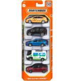 PACK DE 5 VEHICULES MATCHBOX : MBX ELECTRIC DRIVERS - MATTEL - HFH08 - SET VOITURES MINIATURES