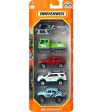 PACK DE 5 VEHICULES MATCHBOX : MBX MOUNTAIN II - MATTEL - HFH07 - SET VOITURES MINIATURES - HELICOPTERE - CHASSE NEIGE 